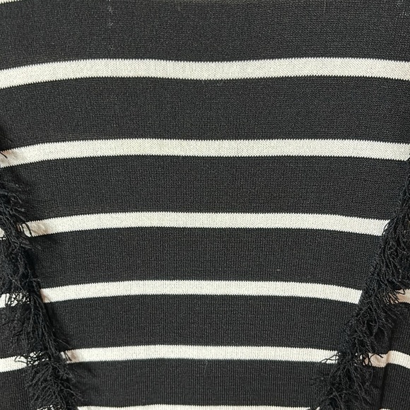 A.L.C rayon knit midi dress, size small, black and white with V fringe. - Picture 3 of 7